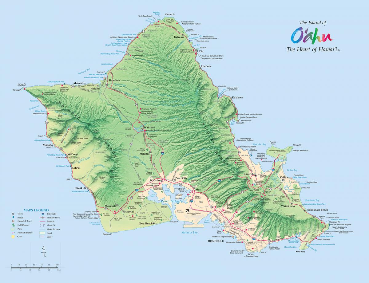 Map of Oahu